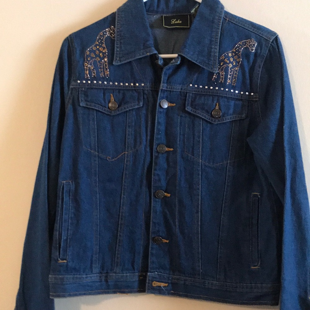 Luba Beaded Giraffe Jean Jacket